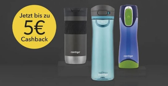 Contigo Wasserflaschen / Thermobecher mit 3 oder 5 € Cashback