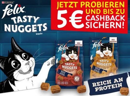 Purina: FELIX Tasty Nuggets mit bis zu 5 € Cashback
