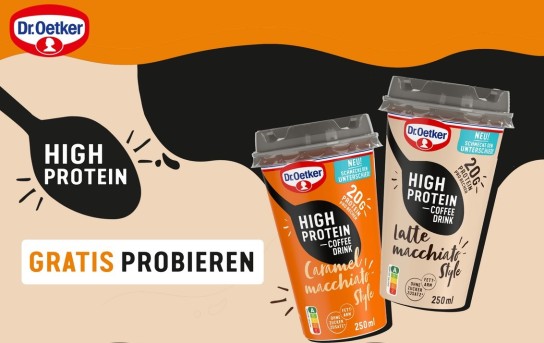 Dr. Oetker High Protein Coffee Drink gratis testen