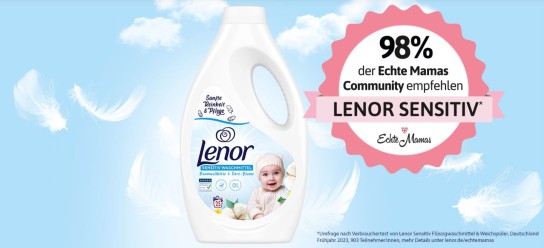 Lenor Sensitiv Waschmittel gratis testen