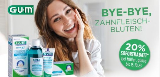Müller: SUNSTAR GUM PAROEX Zahnpasta oder Mundspülung mit 20 % Sofortrabatt