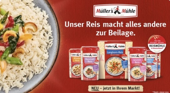 Müller's Mühle Reis Range mit 1,00 € Cashback