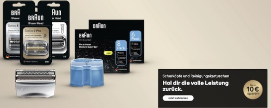 Braun Scherköpfe & Reinigungskartuschen mit bis zu 10 € Cashback