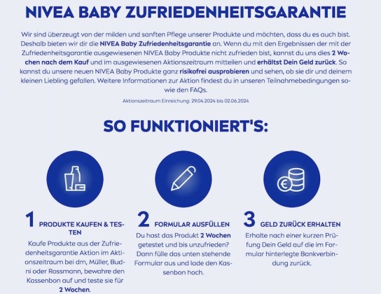 NIVEA Baby mit Zufriedenheitsgarantie/gratis testen