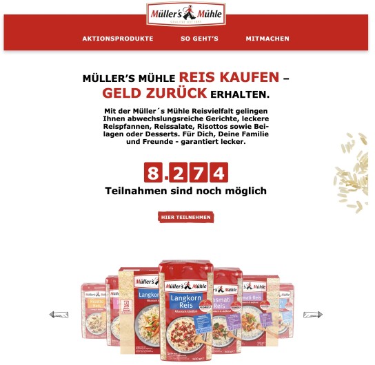 Müller's Mühle Reis gratis testen