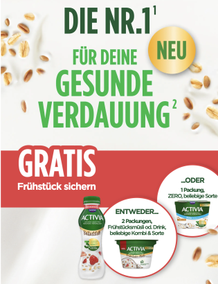 Activia Frühstück gratis testen
