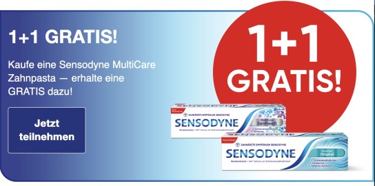 Sensodyne MultiCare Zahnpasta 1+1 Aktion
