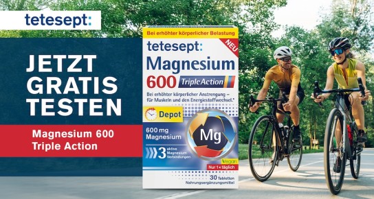 tetesept Magnesium 600 Triple Action Tabletten gratis testen