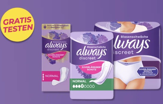 Always Discreet Binden gratis testen