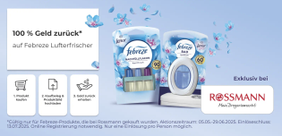 Rossmann: Febreze Lufterfrischer gratis testen