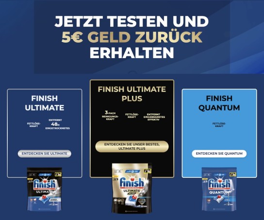 Finish Spülmaschinencaps mit 5 € Cashback