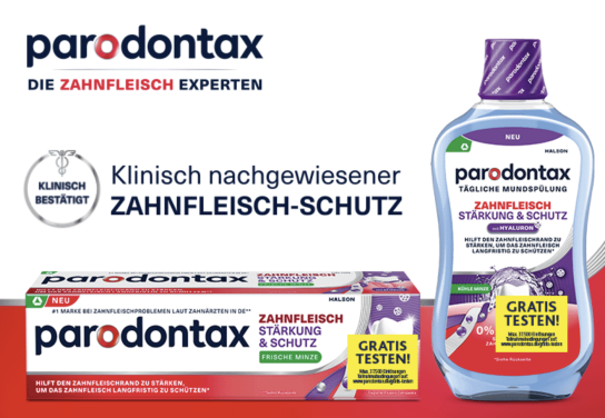 parodontax Zahnpasta oder Mundspülung gratis testen