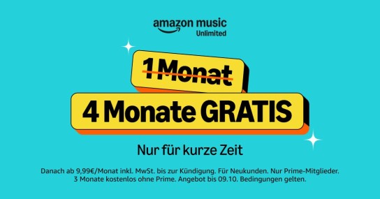 Amazon Music 4 Monate gratis testen