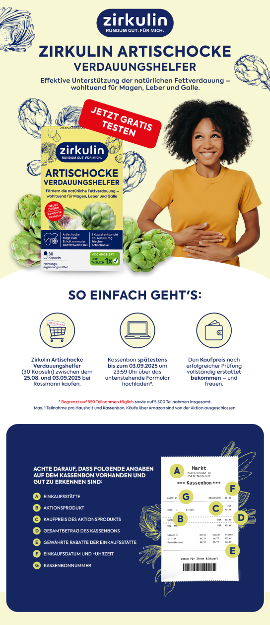 Zirkulin Artischocke Verdauungshelfer gratis testen