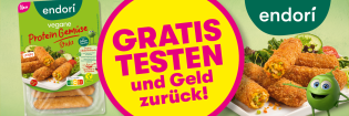 endori vegane Protein Gemüse Sticks gratis testen