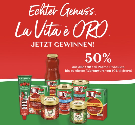 ORO di Parma mit 50 % Cashback