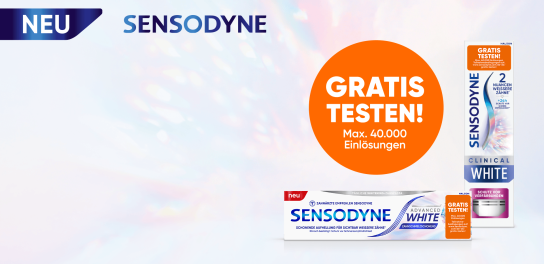 SENSODYNE clinical white & SENSODYNE advanced white Gratis Testen