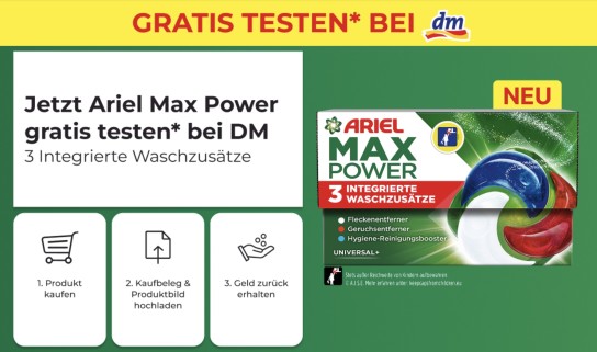 dm: Ariel Max Power gratis testen