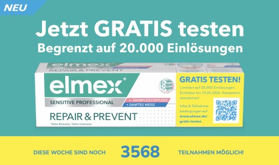 elmex SENSITIVE PROFESSIONAL REPAIR & PREVENT SANFTES WEISS gratis testen
