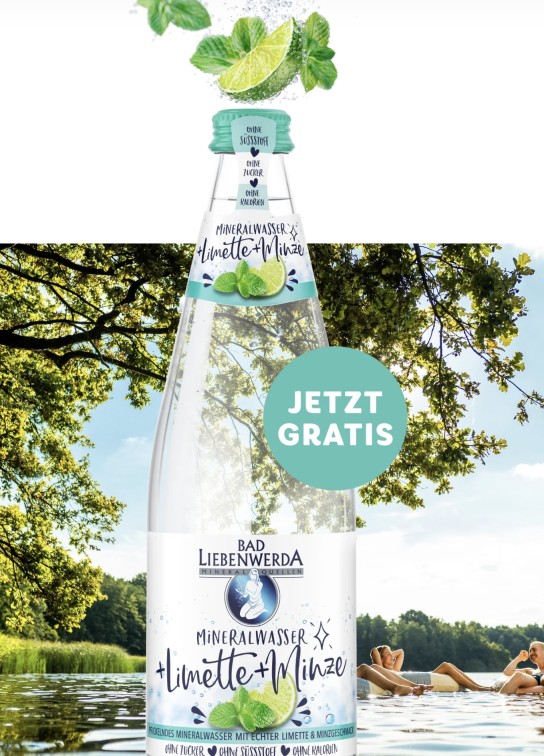 Bad Liebenwerda Mineralwasser + Limette-Minze gratis testen
