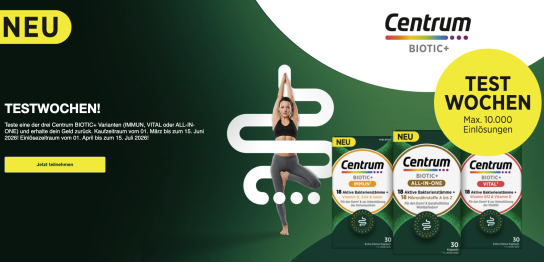 dm: Centrum BIOTIC+ gratis testen