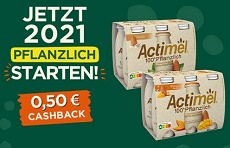 Actimel 100 % Pflanzlich von Danone mit 0,50 € Cashback