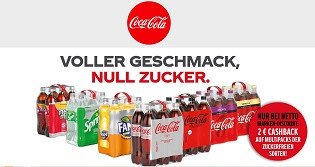 Coca-Cola, Fanta, mezzomix, Sprite, Fuzetea zuckerfrei mit 2 Euro Cashback Coca-Cola, Fanta, mezzomix, Sprite, Fuzetea zuckerfrei mit 2 Euro Cashback