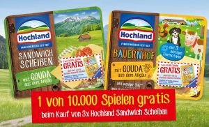 Hochland Sandwich Scheiben: gratis Ravensburger-Spiel Hochland Sandwich Scheiben: gratis Ravensburger-Spiel