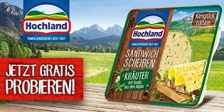 Hochland Sandwich Scheiben Kräuter gratis testen Hochland Sandwich Scheiben Kräuter gratis testen