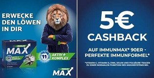ImmunMAX mit bis zu 5 € Cashback ImmunMAX mit bis zu 5 € Cashback
