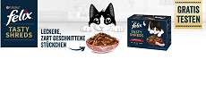 Purina Felix Tasty Shreds gratis testen