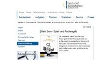 Deutsche Bundesbank: Mein Euro Spiel- und Rechengeld 