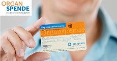 Organspendeausweis als Plastikkarte im Scheckkartenformat