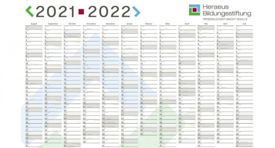 Heraeus Bildungsstiftung: kostenloser A1-Wandkalender 2021/22 Heraeus Bildungsstiftung: kostenloser A1-Wandkalender 2021/22