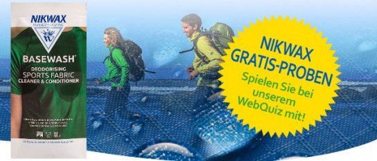 Nikwax: Gratisprobe Wasch-/Pflegemittel für Sportwäsche Nikwax: Gratisprobe Wasch-/Pflegemittel für Sportwäsche