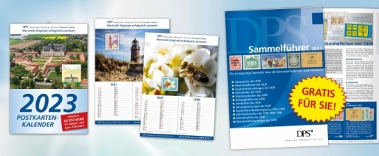 DPS: gratis 2023er Kalender mit heraustrennbaren Postkarten