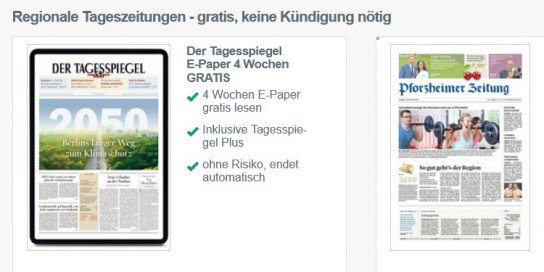 Regionale Tageszeitung 14 Tage gratis lesen | automatische Kündigung