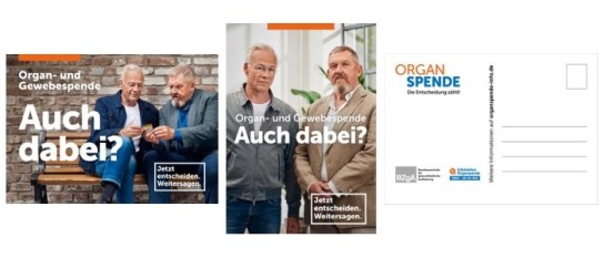 BZgA: kostenlose Postkarten zum Thema Organspende