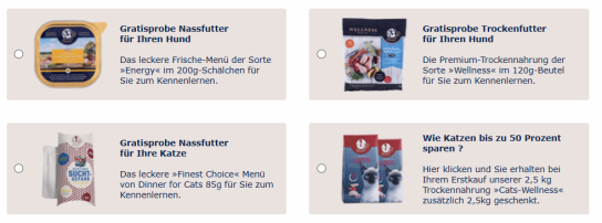 Dinner for Dogs: Gratisproben Hunde- und Katzenfutter