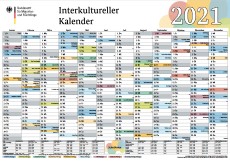 BAMF: interkulturellen Kalender 2021 kostenfrei in A1 oder A3 anfordern