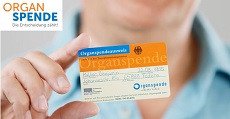 Organspendeausweis als Plastikkarte im Scheckkartenformat Organspendeausweis als Plastikkarte im Scheckkartenformat