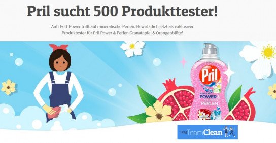 Henkel (Frag-Team-Clean): 500 Tester für Pril Power & Perlen Granatapfel & Orangenblüte gesucht Henkel (Frag-Team-Clean): 500 Tester für Pril Power & Perlen Granatapfel & Orangenblüte gesucht