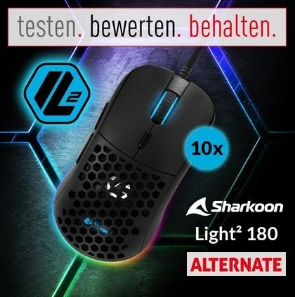 ALTERNATE: 10 Tester für die Sharkoon Light² 180 Black Gaming-Maus gesucht
