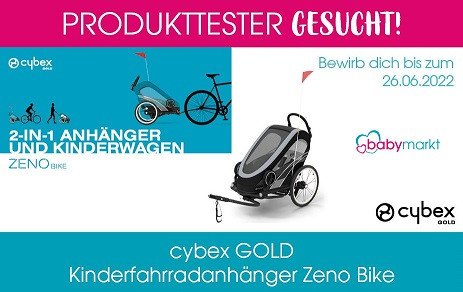 babymarkt: cyber GOLD Kinderfahrradanhänger Zeno Bike - jetzt Produkttester werden