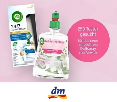 dm Drogerie: 250 Tester für das erste aerosolfreie Duftspray von AirWick gesucht