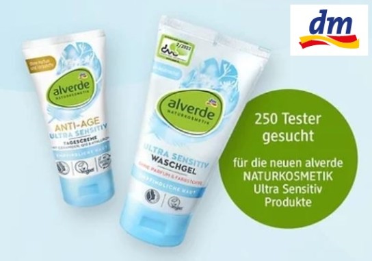 dm Drogerie: alverde NATURKOSMETIK Ultra Sensitiv Serie - 250 Produkttester gesucht