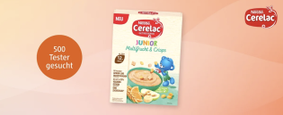 dm Drogerie: 500 Testesser für Nestlé CERELAC Junior Multifrucht & Crisps