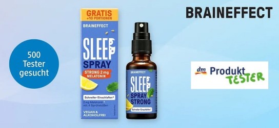 dm Drogerie: 500 Produkttester für das BRAINEFFECT Sleep Spray Strong gesucht