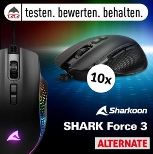 ALTERNATE: 10 Produkttester für die Sharkoon SHARK Force 3 Gaming-Maus gesucht