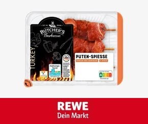 REWE: 10.000 Produkttester für Butcher's Puten-Spiesse Korean BBQ gesucht